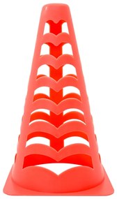 Cones de futebol 6 pcs empilháveis 13x13x22,5 cm laranja