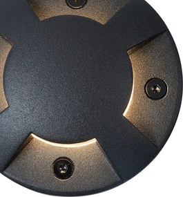 Foco de chão moderno preto GU10 50mm efeito de 4 luzes IP65 - Cellar