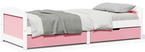 Sofá-cama com 2 gavetas sem colchão 90x200 cm IRUN branco&rosa