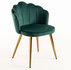 Cadeira Menpu Gold em Veludo - Verde - Design Nórdico