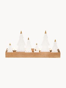 Suporte para velas em porcelana e madeira de acácia Trees