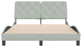Estrutura de cama sem colchão 140x200 cm veludo cinzento-claro