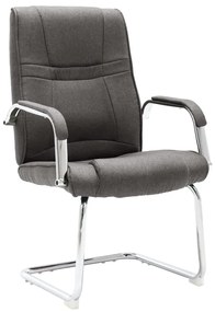 289347 vidaXL Cadeira de escritório cantilever em tecido cinzento