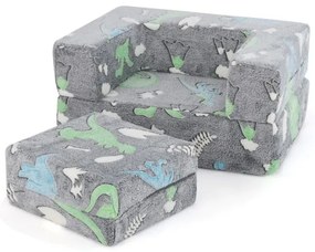 Sofá de brincar para crianças com capa lavável à máquina e enchimento de espuma de alta densidade - Arco-íris