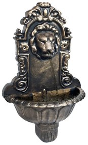 48222 vidaXL Fonte de parede com design cabeça de leão cor bronze