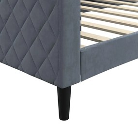 Sofá-cama 90x190 cm veludo cinzento-escuro