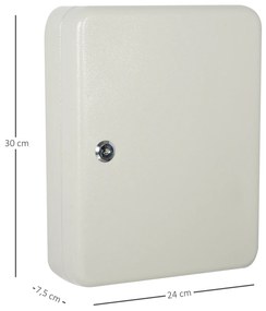 Armário de chaves com etiquetas de alta segurança de 93 ganchos 30x24x7.5 cm Bege
