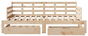 Sofá-cama com gavetão e gavetas sem colchão 90x200 cm
