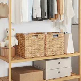 vidaXL Cestos de Armazenamento 2 pcs Natural 28 x 28 x 28 cm