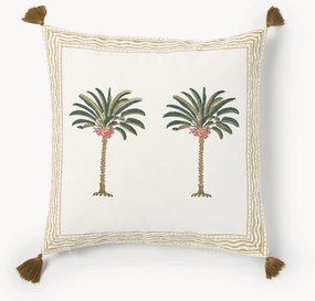 Capa de almofada em algodão pintada à mão Tropical