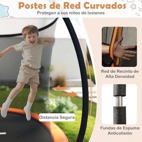 Trampolim exterior Ø305 cm com escada redondo com rede de segurança, cobertura de borda e estrutura metálica Multicolor