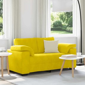 vidaXL Sofá-luvas 120 cm veludo amarelo