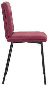 Cadeiras de jantar 2 pcs veludo vermelho tinto