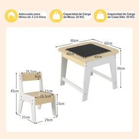 Conjunto de mesa e cadeira para crianças de actividades com arrumação oculta Natural