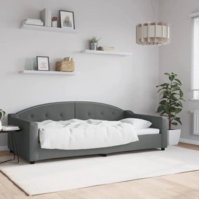 Sofá-cama 100x200 cm tecido cinzento-escuro