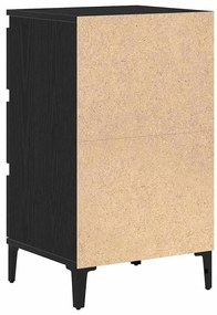 Cabeceira de noite vidaXL Preto Carvalho 40x35x70 cm Madeira do engend