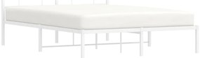Estrutura de cama com cabeceira 140x200 cm metal branco