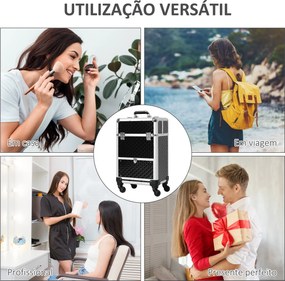 Mala de Maquilhagem Profissional com Gaveta Mala de Maquilhagem com Ro