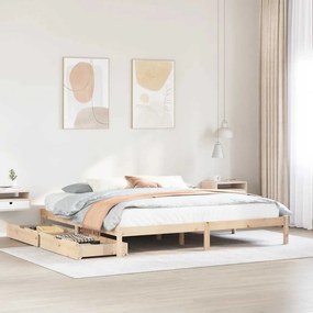 vidaXL Cama sem colchão 180x200 cm madeira de pinho maciça