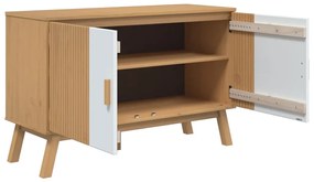 Aparador OLDEN 114x43x73,5 cm pinho maciço branco e castanho