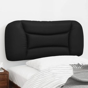 vidaXL Almofadão de cabeceira 90 cm couro artificial preto