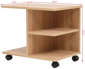 Estante com rodas 50x35x42 cm cor carvalho