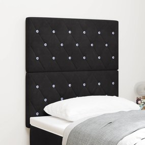 vidaXL Cabeceira LED Preta 80 cm Veludo