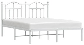 Estrutura de cama com cabeceira 140x200 cm metal branco