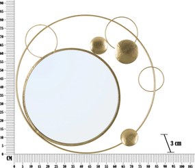 ESPELHO DE PAREDE PLANET 90X3X83 CM DOURADO