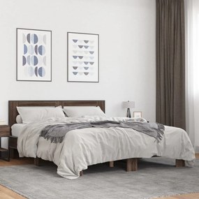 Estrutura de cama 150x200cm derivados madeira/metal