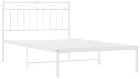 Estrutura de cama em metal com cabeceira 107x203 cm branco