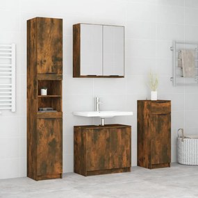 4pcs conjunto de móveis WC derivados de madeira carvalho fumado