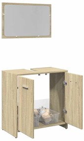 vidaXL 2 pcs conj. móveis casa banho derivados madeira carvalho sonoma
