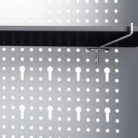 Armário ferramentas industrial de parede metal cinzento e preto