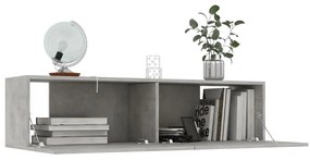 Móvel de TV 120x30x30 cm contraplacado cinzento cimento