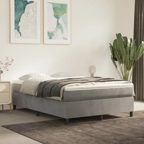 Estrutura de cama sem colchão 140x190 cm veludo cinzento-claro