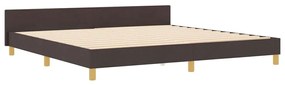 Estrutura de Cama vidaXL Castanho Escuro 200x200 cm Tecido