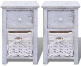 Mesas de cabeceira 2 pcs madeira branco