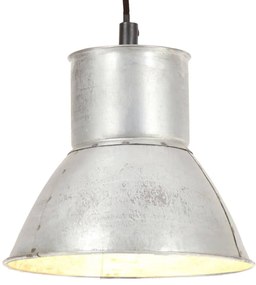 vidaXL Candeeiro suspenso redondo 25 W 17 cm E27 prateado