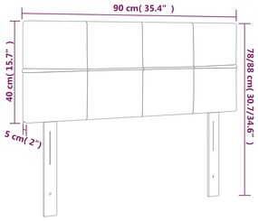 Cabeceira de cama c/ luzes LED tecido 90x5x78/88 cm preto