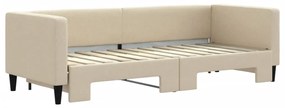 Sofá-cama com gavetão 80x200 cm tecido cor creme