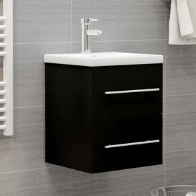vidaXL Armário de lavatório 41x38,5x48 cm derivados madeira preto