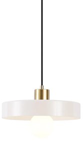 Candeeiro suspenso retro dourado com vidro bege - Jina Retro