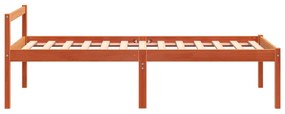 Cama para idosos 75x190 cm madeira pinho maciça castanho cera