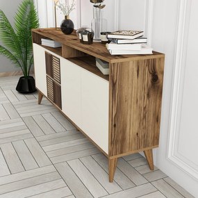 Console Milan – Walnut/Cream – 160 cm x 78 cm x 35 cm