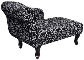 Chaise Lounge com tecido preto e branco