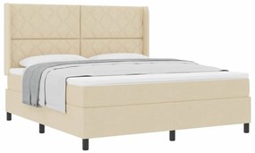 Cama Box com Colchão - Creme 180x200 cm, Tecido