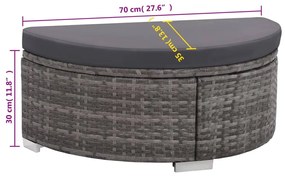 Conjunto de lounge de jardim com 8 peças e almofadas, vime sintético,