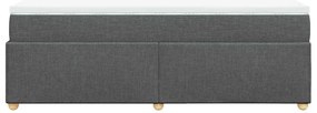 Cama boxspring com colchão 120x190 cm tecido cinzento-escuro