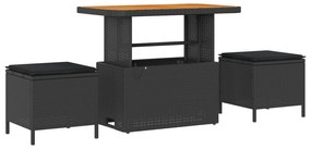 Conjunto de 8 Peças de Sofás de Jardim com Almofadas em Rattan Preto d